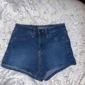 High waisted Stretch Denim Shorts